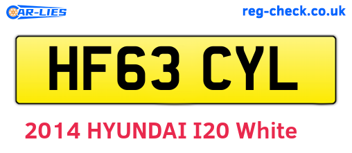 HF63CYL are the vehicle registration plates.