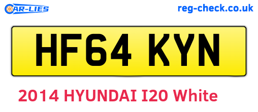 HF64KYN are the vehicle registration plates.