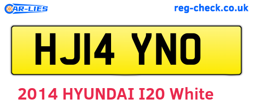 HJ14YNO are the vehicle registration plates.