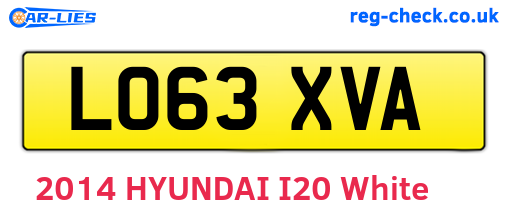 LO63XVA are the vehicle registration plates.