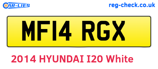 MF14RGX are the vehicle registration plates.