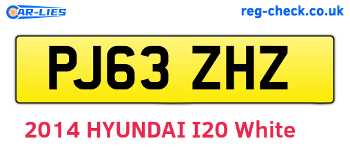 PJ63ZHZ are the vehicle registration plates.
