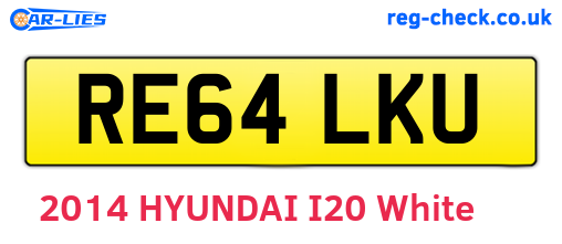 RE64LKU are the vehicle registration plates.