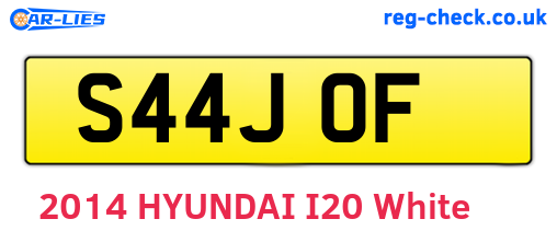 S44JOF are the vehicle registration plates.