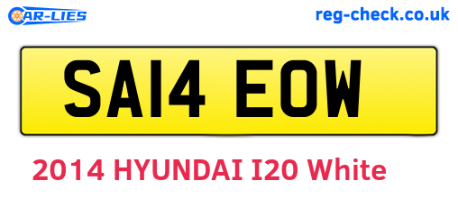 SA14EOW are the vehicle registration plates.