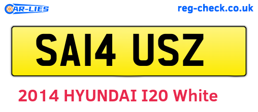 SA14USZ are the vehicle registration plates.