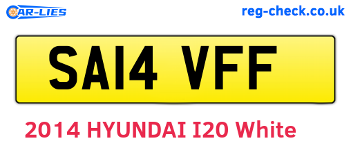 SA14VFF are the vehicle registration plates.