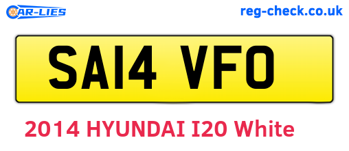 SA14VFO are the vehicle registration plates.