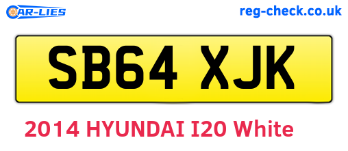 SB64XJK are the vehicle registration plates.