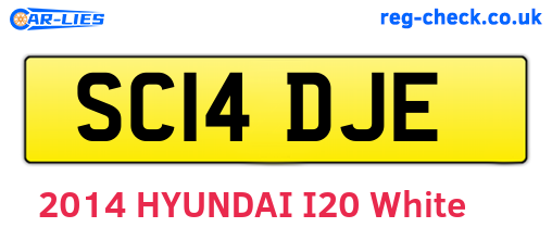 SC14DJE are the vehicle registration plates.