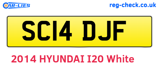 SC14DJF are the vehicle registration plates.