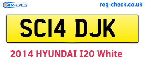 SC14DJK are the vehicle registration plates.