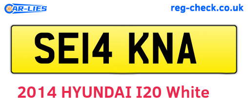 SE14KNA are the vehicle registration plates.