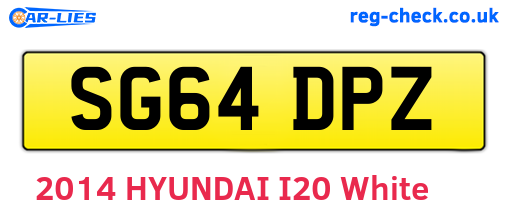 SG64DPZ are the vehicle registration plates.