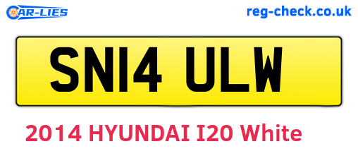 SN14ULW are the vehicle registration plates.