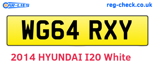 WG64RXY are the vehicle registration plates.