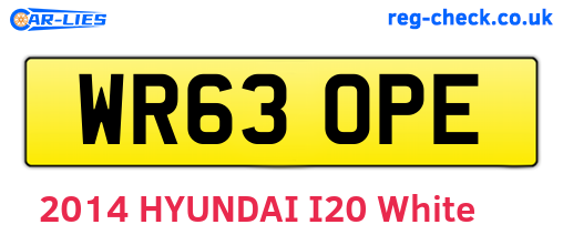 WR63OPE are the vehicle registration plates.