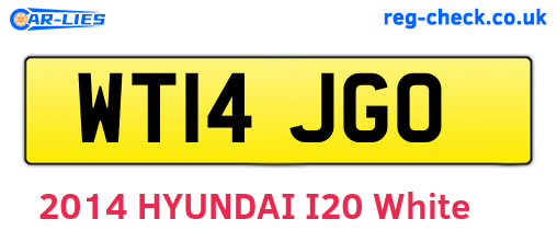 WT14JGO are the vehicle registration plates.
