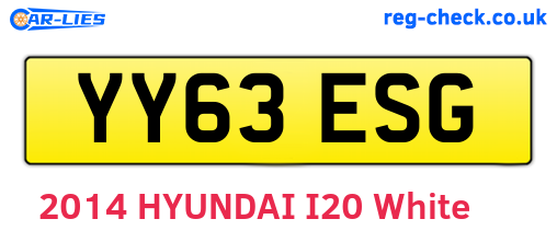 YY63ESG are the vehicle registration plates.