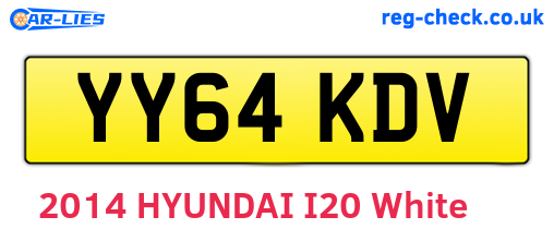 YY64KDV are the vehicle registration plates.