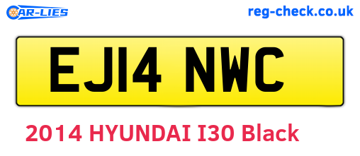 EJ14NWC are the vehicle registration plates.