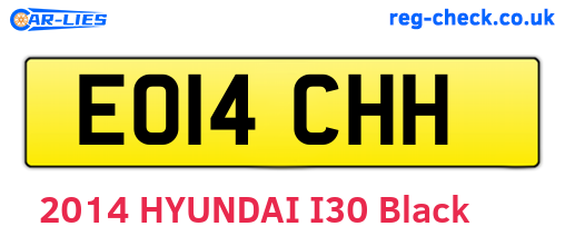 EO14CHH are the vehicle registration plates.