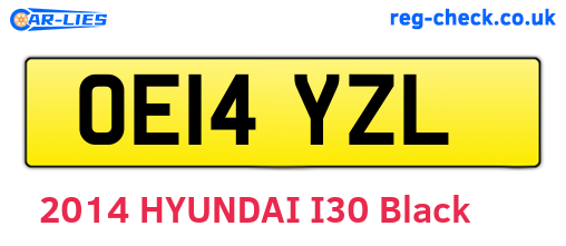 OE14YZL are the vehicle registration plates.