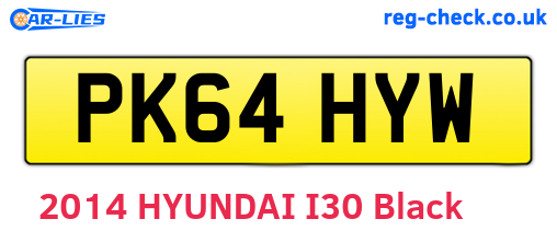 PK64HYW are the vehicle registration plates.