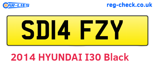 SD14FZY are the vehicle registration plates.