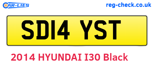 SD14YST are the vehicle registration plates.