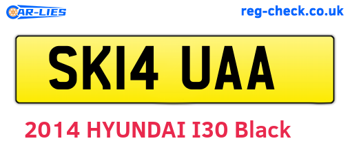 SK14UAA are the vehicle registration plates.
