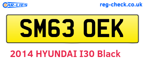 SM63OEK are the vehicle registration plates.