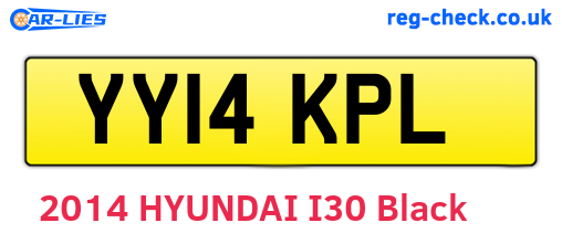 YY14KPL are the vehicle registration plates.