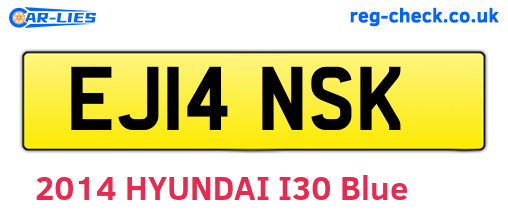 EJ14NSK are the vehicle registration plates.