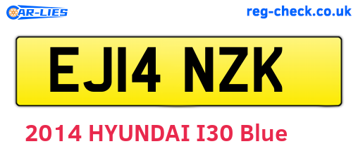 EJ14NZK are the vehicle registration plates.