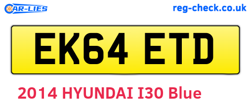 EK64ETD are the vehicle registration plates.