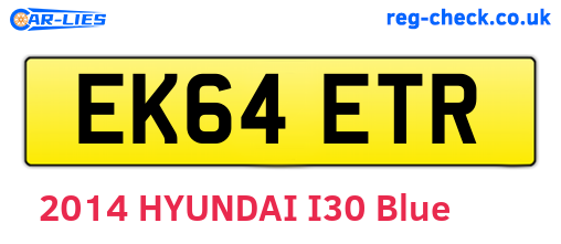 EK64ETR are the vehicle registration plates.