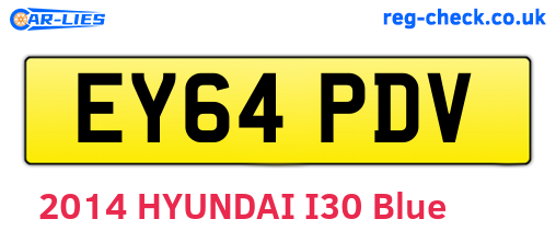 EY64PDV are the vehicle registration plates.