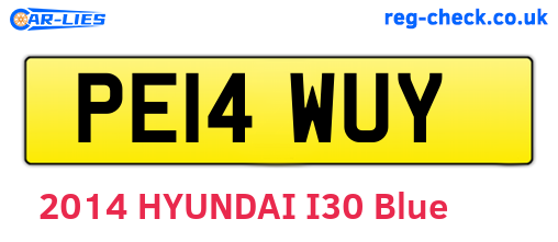 PE14WUY are the vehicle registration plates.