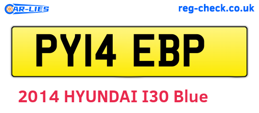 PY14EBP are the vehicle registration plates.