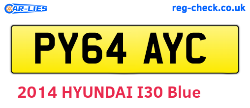 PY64AYC are the vehicle registration plates.