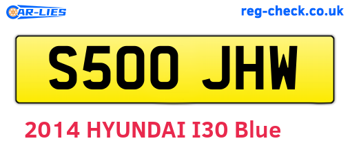 S500JHW are the vehicle registration plates.