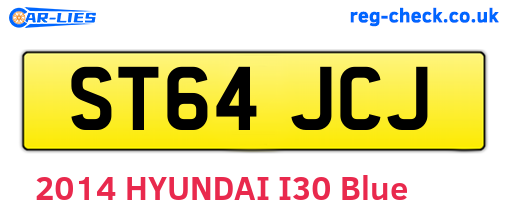 ST64JCJ are the vehicle registration plates.