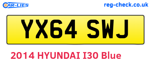YX64SWJ are the vehicle registration plates.