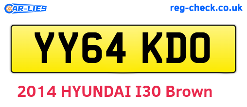 YY64KDO are the vehicle registration plates.