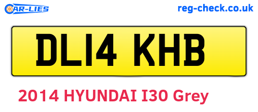 DL14KHB are the vehicle registration plates.