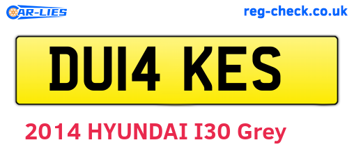 DU14KES are the vehicle registration plates.
