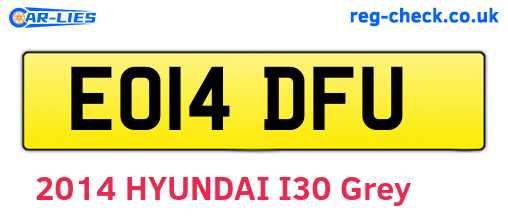 EO14DFU are the vehicle registration plates.