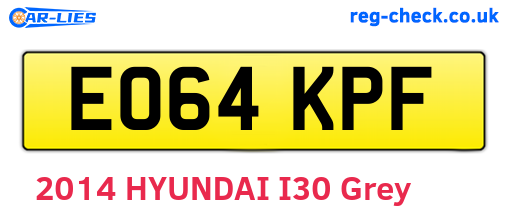 EO64KPF are the vehicle registration plates.