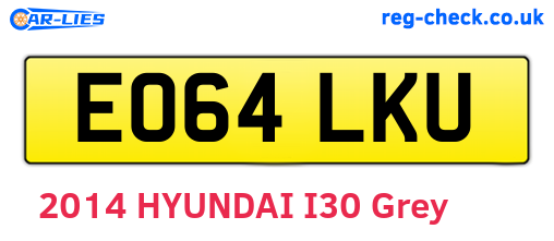 EO64LKU are the vehicle registration plates.